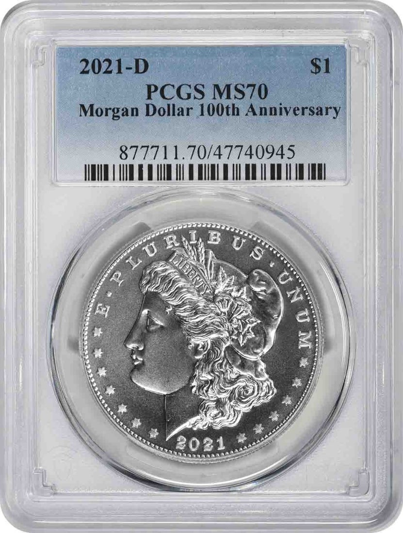 2021-D Morgan Silver Dollar MS70 PCGS: 2021-D Morgan Silver Dollar MS70 PCGS MS70 PCGS Certified Morgan Silver DollarThe 2021-D Morgan Silver Dollar is a stunning example of American numismatics, boasting a perfect MS70 grade from the