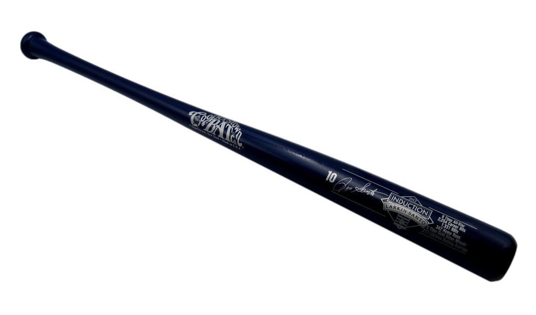 HOF Bat Cooperstown Blue Ron Santo Stats Cubs Chicago Navy (1 of 5)