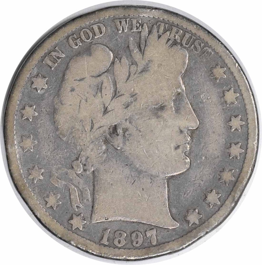 1897-O Barber Silver Half Dollar VG Uncertified: 1897-O Barber Silver Half Dollar VG Uncertified Item Specifics: Certification: Uncertified Circulated/Uncirculated: Circulated Km Number: 116 Year: 1897 Mint Location: O Grade: VG Composition: Silver 