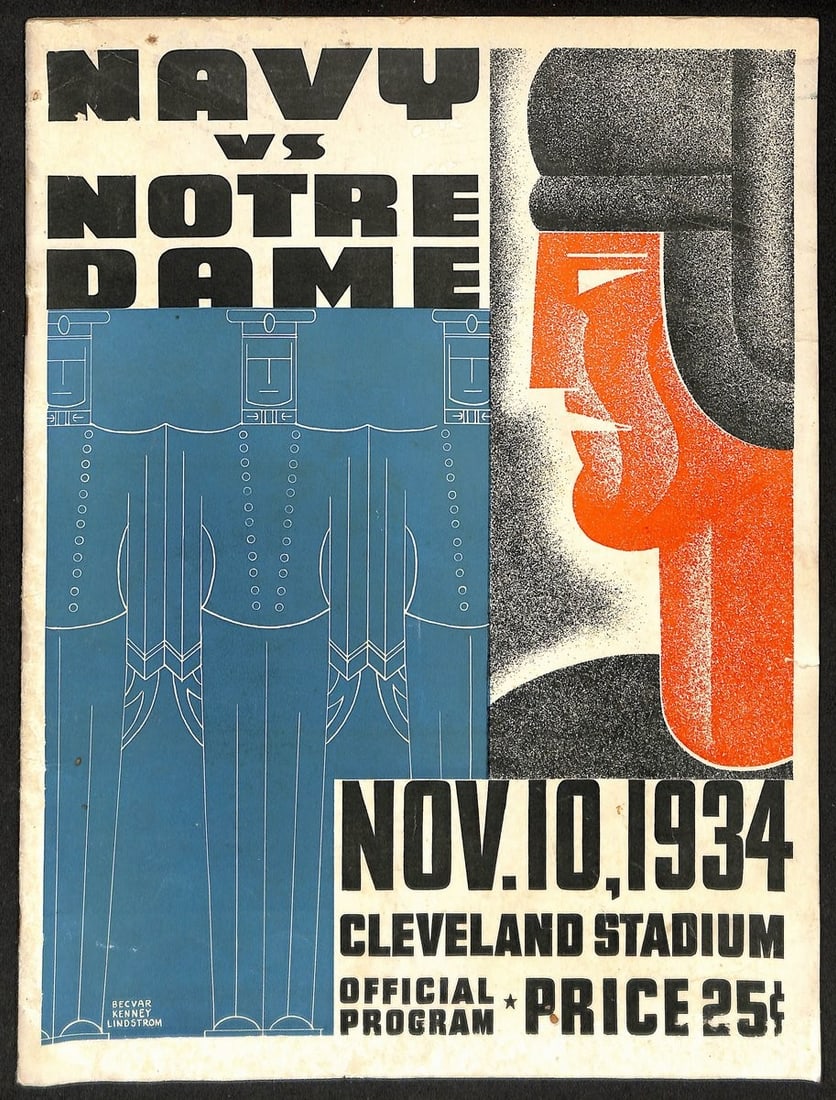 1934 Navy vs Notre Dame Vintage College Football Game Program 194603: 1934 Navy vs Notre Dame Vintage College Football Game Program 194603 Original 1934 Navy vs Notre Dame vintage college football game program from 1946, featuring the historic matchup between the Navy M
