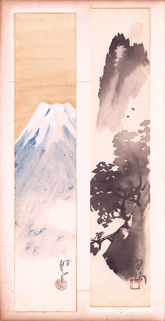 Otake Etudo Yazawa Gengetsu Wide Illustrated Tanzaku Poetry Card Album Art: Otake Etudo Yazawa Gengetsu Wide Illustrated Tanzaku Poetry Card Album Art Item Specifics: Artist: Otake Etudo Yazawa Gengetsu Subject: Landscapes Nature and Poetry Material: Washi Paper Style: Japane