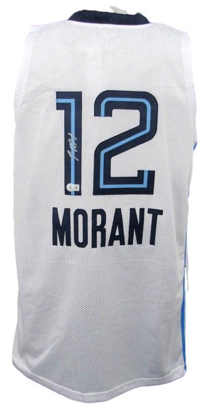 Ja Morant Signed White Custom Basketball Jersey Memphis Grizzlies Beckett 181170 (1 of 5)