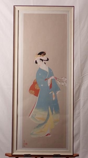 Uemura Shoen Bijinga Art Print Spring Attire Cherry Blossoms Ltd Ed 176 180: Uemura Shoen Bijinga Art Print Spring Attire Cherry Blossoms Ltd Ed 176 180 Item Specifics: Artist: Uemura Shoen Subject: Bijinga (Beautiful Woman) Cherry Blossoms Spring Material: Paper Wood Acrylic 