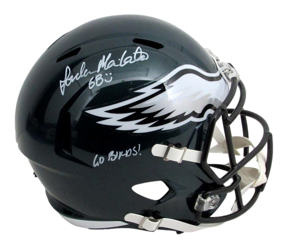 Signed Authentic Eagles JSA Helmet Full Size Inscr Speed Mailata Jordan: Signed Authentic Eagles JSA Helmet Full Size Inscr Speed Mailata Jordan Signed Authentic Eagles JSA Helmet Full Size Inscr Speed Mailata Jordan - A rare and unique collectible, this full-size helmet f