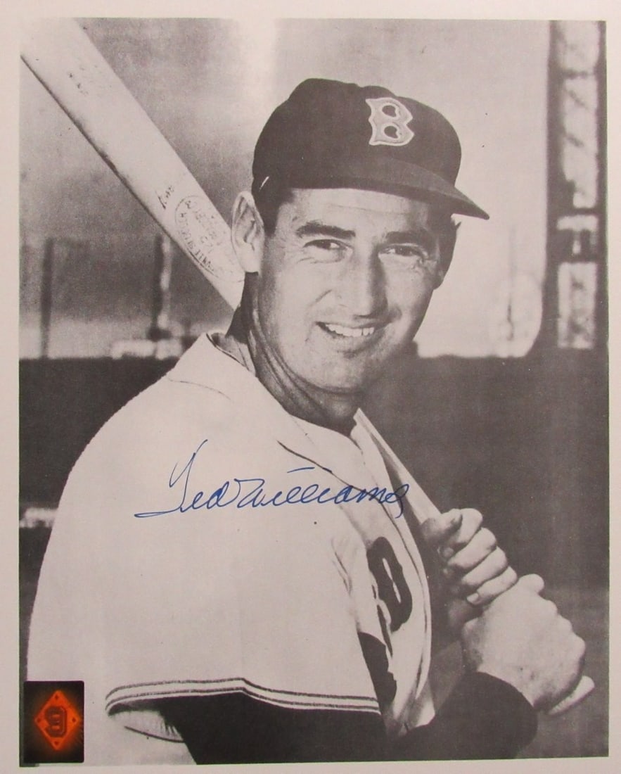 Ted Williams HOF Signed/ Autographed 11x14 B/ W Photo Boston Red Sox TWF 198579: Ted Williams HOF Signed/ Autographed 11x14 B/ W Photo Boston Red Sox TWF 198579 Signed by Ted Williams, the legendary Boston Red Sox slugger, this 11x14 black and white photo showcases the Hall of Fam