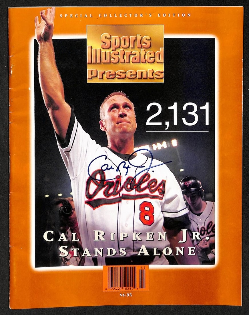 Cal Ripken Jr. HOF Signed 2131 Streak Comm Sports Illustrated Orioles JSA 212892: Cal Ripken Jr. HOF Signed 2131 Streak Comm Sports Illustrated Orioles JSA 212892 Item Specifics: Original/Reprint: Original Product: Photo Sport: Baseball Product Disclaimer: Not affiliated with any t