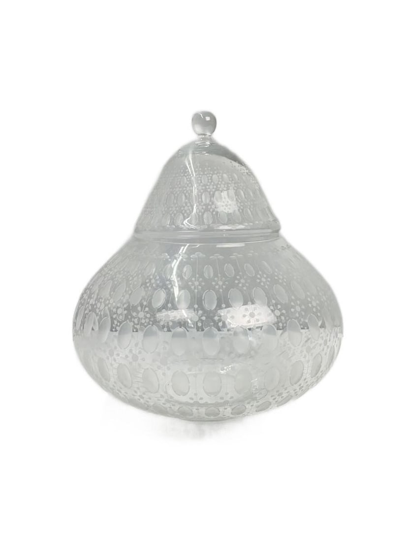 Vintage Germany Glass Jar Frosted Clear Lidded Candy Rosenthal (1 of 4)