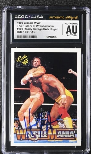 1990 Classic Hulk Hogan CGC x JSA Auth Signed/ Auto WWF Wrestling Card BA202262 (1 of 2)