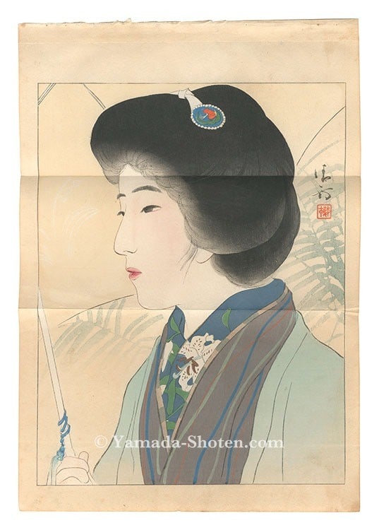Woodblock Print Kiyokata Kaburaki 1913 Antique Illustration Yuriko Kuchi: Woodblock Print Kiyokata Kaburaki 1913 Antique Illustration Yuriko Kuchi Item Specifics: Artist: Kaburaki Kiyokata Subject: Literary Illustration Material: Paper Style: Japanese Size: 26.1 x 19.9 cm Y