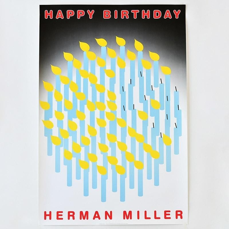 Happy Birthday Poster Signed Herman Miller Offset Print by Stephen Frykholm: Happy Birthday Poster Signed Herman Miller Offset Print by Stephen Frykholm Item Specifics: Unit Of Sale: Single Piece Artist: Stephen Frykholm Signed By: Stephen Frykholm Size: Large Framing: Unframe