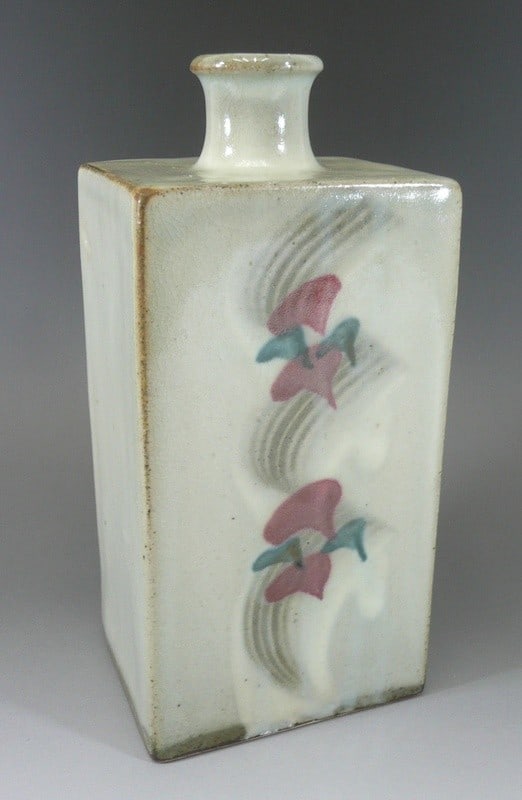 Tatsuzo Shimaoka Living National Treasure Mashiko Ceramic Flat Vase Tomobako (1 of 7)
