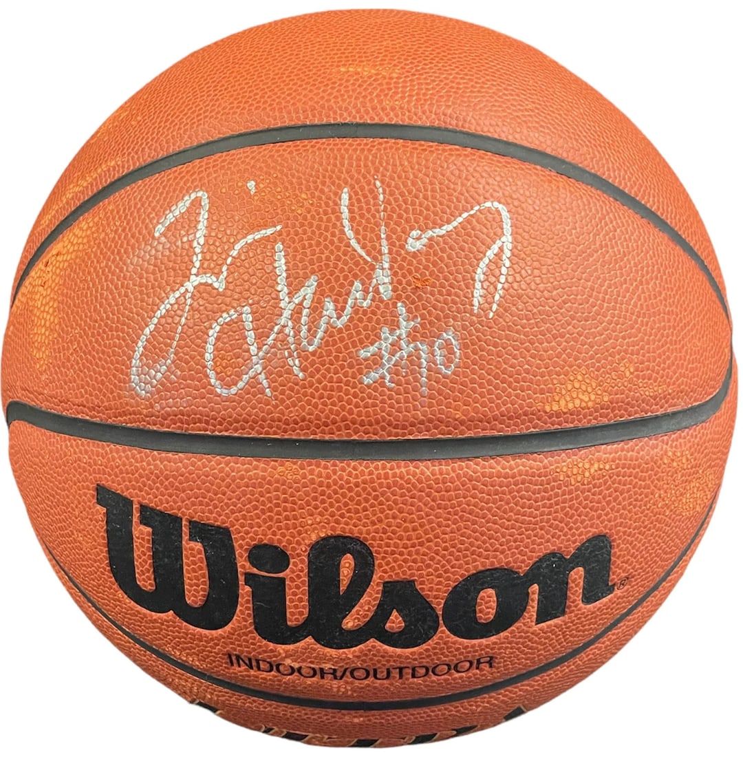 Hardaway Tim Autographed Wilson Basketball I/ O: Hardaway Tim Autographed Wilson Basketball I/ O Item Specifics: Brand: James Spence Authentication (JSA) Tim Hardaway Autographed I/O Wilson Basketball Ball is signed in silver paint pen across the fr