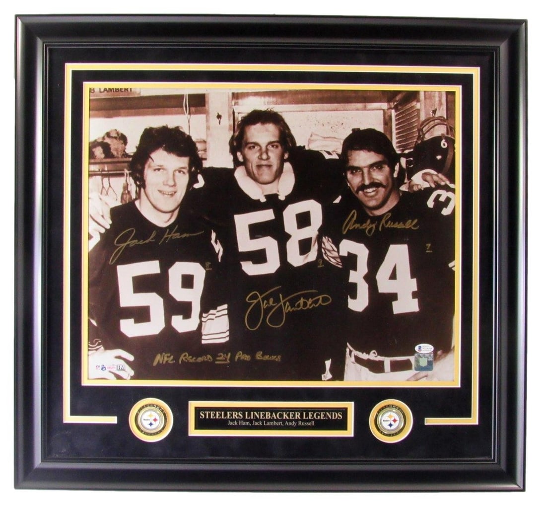 Steelers Legends Signed Photo Framed Beckett 16x20 Ham Lambert Russell (1 of 5)