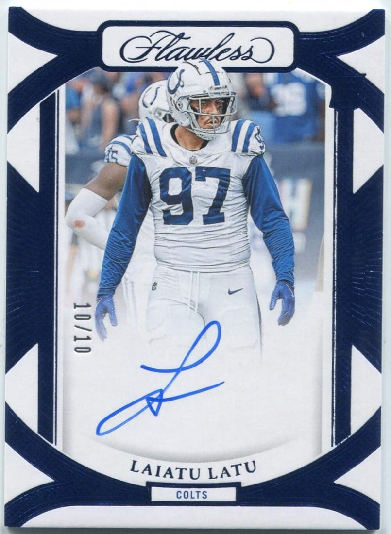 Laiatu Latu 2024 Panini Flawless Autographed Sapphire RC #RFS-LLU 10/ 10 (1 of 2)