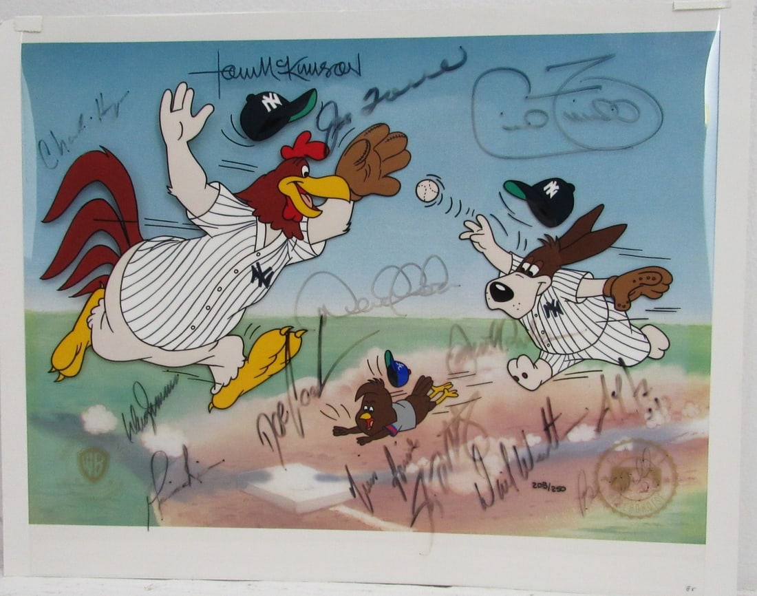 Signed Squeeze Play Looney Tunes 13/ 208 Cel Fazzino Art 1996 Yankees (1 of 5)