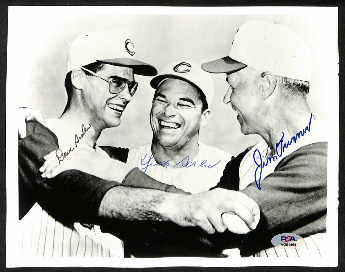 Jim Brosnan/ Dave Sisler/ Dick Sisler Multi-Signed/ Auto 8x10 Photo PSA/ DNA 195446 (1 of 2)