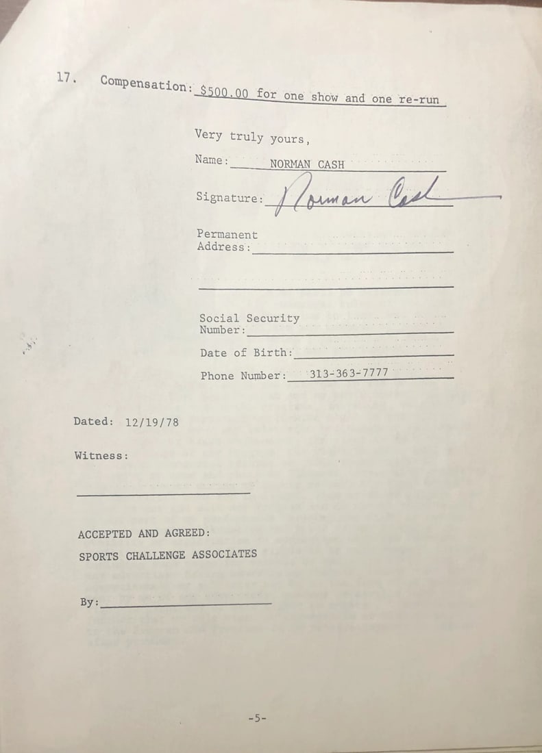 Norm Cash Autographed Contract (JSA): Norm Cash Autographed Contract (JSA) Item Specifics: Brand: James Spence Authentication (JSA) Norm Cash Autographed Contract Signed inblack pen across the page Authenticity is provided byJames Spence 
