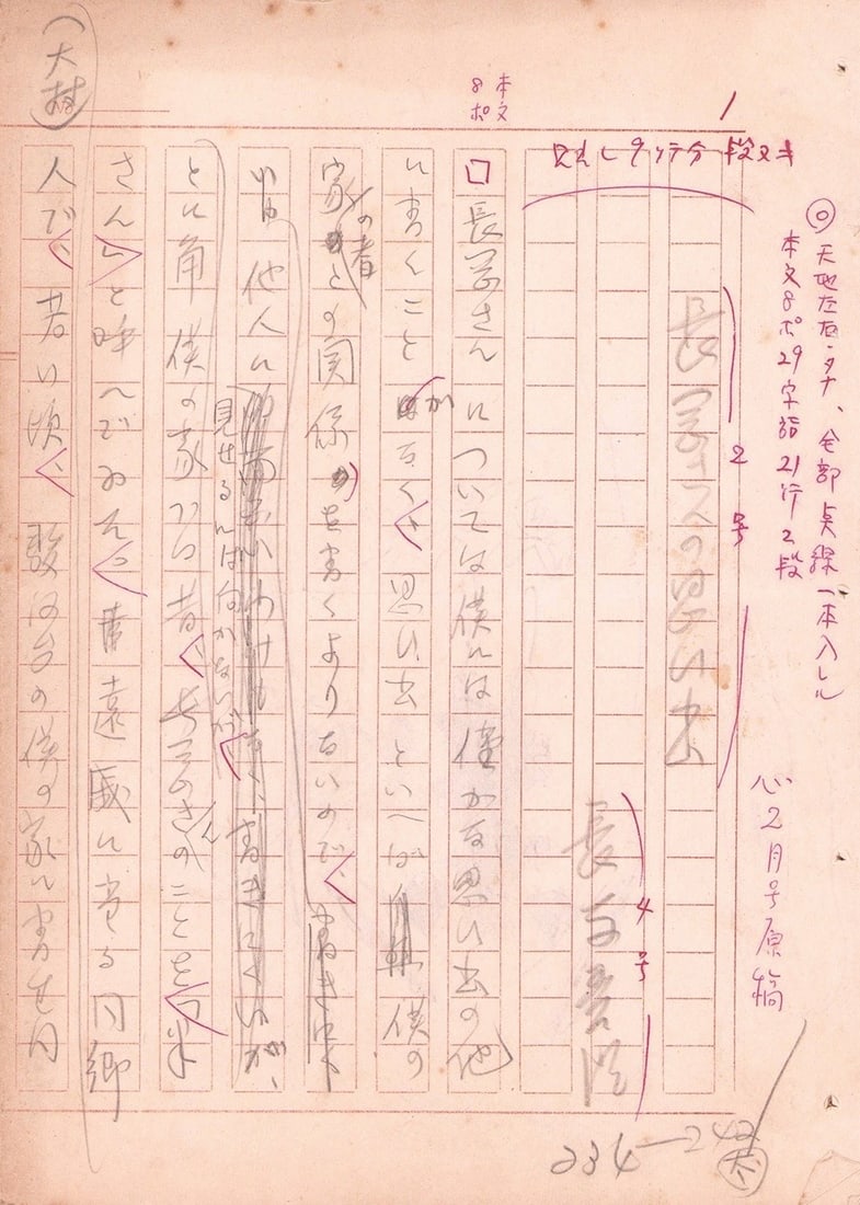 Handwritten Manuscript Memories of Mr Nagaoka Nagayo Yoshiro (1 of 1)
