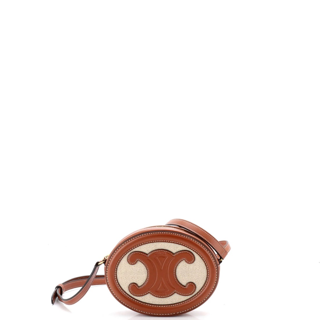 Canvas Leather Oval Crossbody Bag Celine Triomphe: Canvas Leather Oval Crossbody Bag Celine Triomphe Canvas Leather Oval Crossbody Bag Celine Triomphe - A Timeless Brown Leather Bag with Canvas Exterior. This Celine Triomphe Oval Crossbody Bag