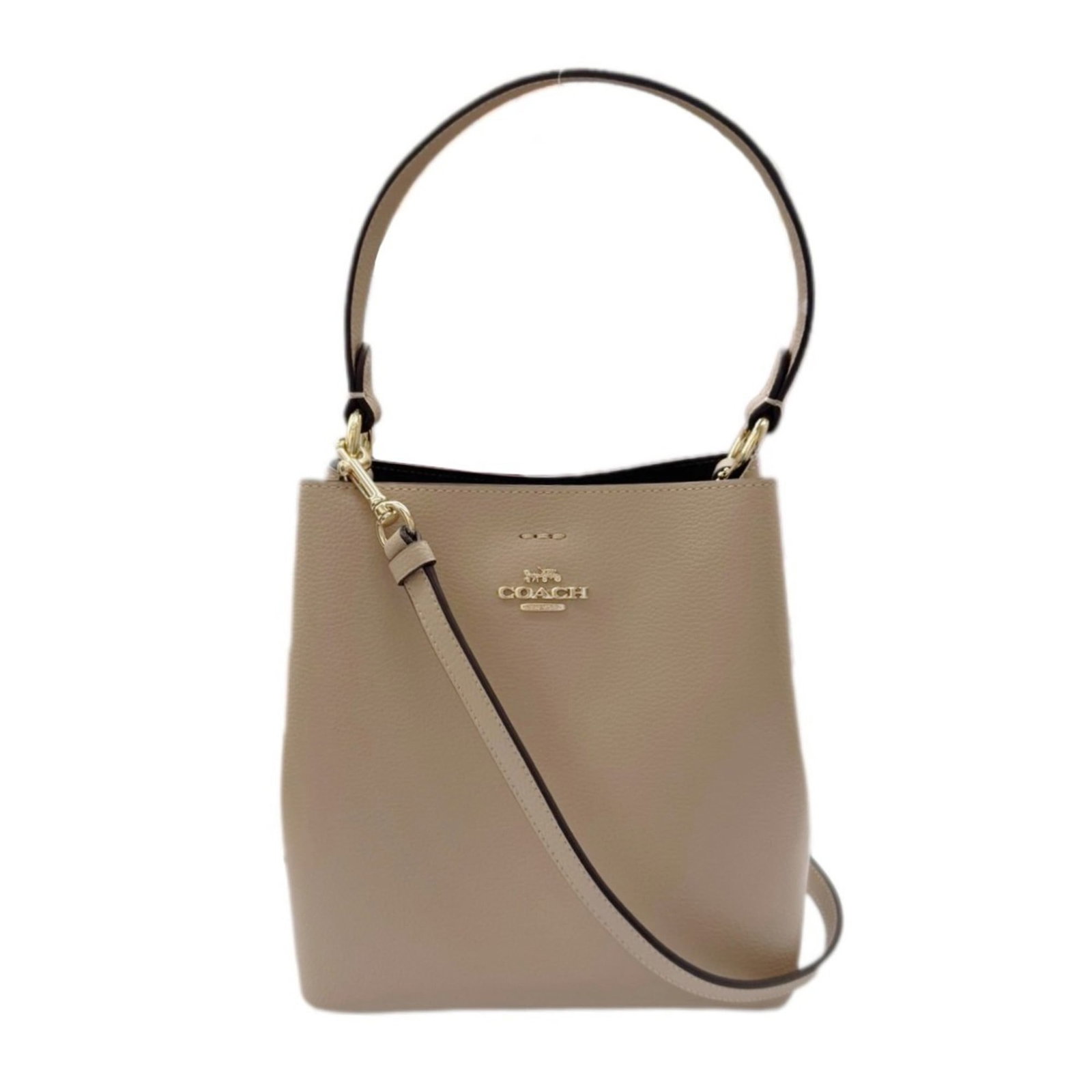 COACH Handbag Shoulder Bag Leather: COACH Handbag Shoulder Bag Leather The Coach Handbag Shoulder Bag Leather is a high-quality, beige leather shoulder bag made from genuine leather, featuring a classic design with clean lines and a tim