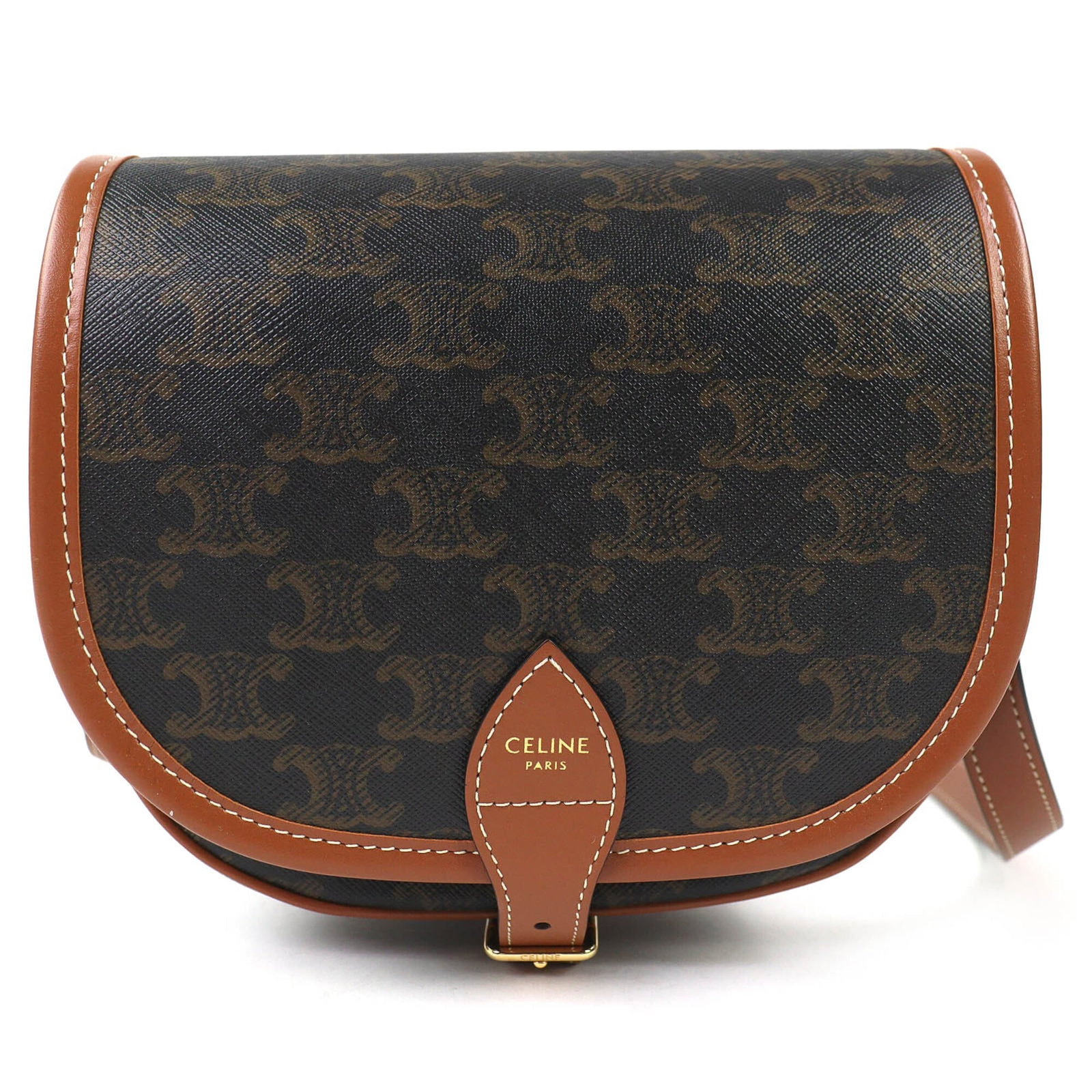 CELINE Shoulder Bag Canvas: CELINE Shoulder Bag Canvas Canvas shoulder bag from Celine, featuring a classic design in brown. Measuring 16cm x 20cm x 6cm, it is in like new condition with only the faintest traces of wear. This