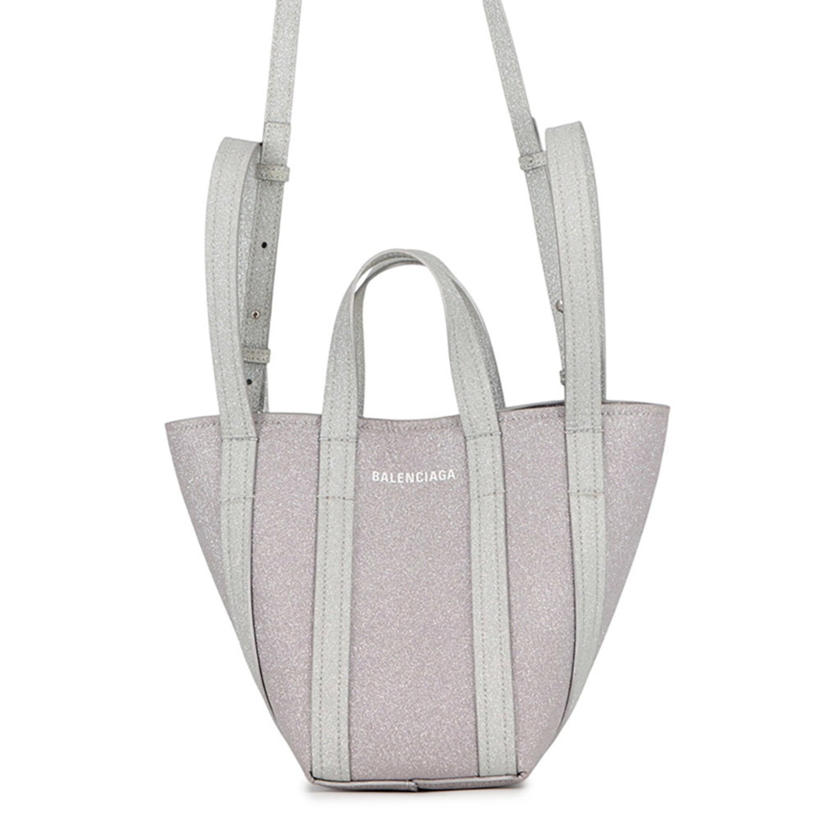 BALENCIAGA Handbag Leather: BALENCIAGA Handbag Leather Pink and Silver Balenciaga Country Handbag in Like New Condition. This Italian leather handbag features a 21cm x 12cm x 18.5cm size and a sleek, silver-toned hardware. With
