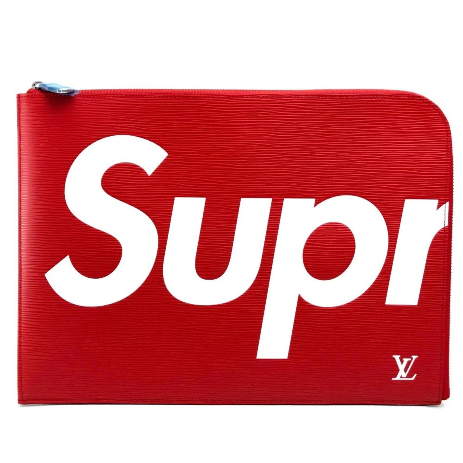 LOUIS VUITTON Clutch Bag Pochette Epi Leather: LOUIS VUITTON Clutch Bag Pochette Epi Leather The iconic Louis Vuitton Pochette Epi Leather Clutch Bag features a striking red color and sleek design, showcasing the signature Epi leather material.