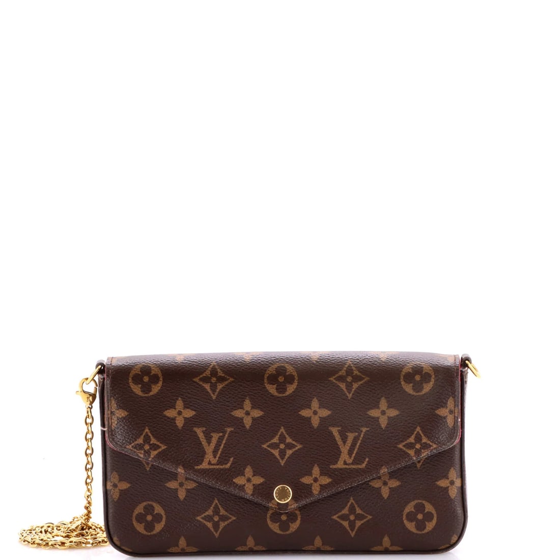 Canvas Monogram Pochette Felicie Louis: Canvas Monogram Pochette Felicie Louis Canvas Monogram Pochette Felicie Louis in Brown. This Louis Vuitton cross body bag features a classic monogram canvas exterior with a card holder pochette and ad