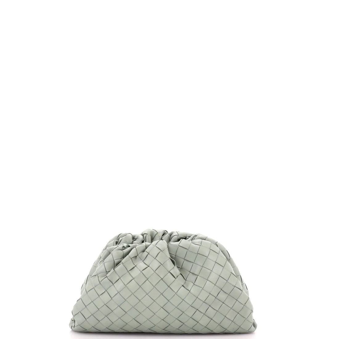 Bottega Veneta The Pouch Intrecciato Nappa Teen: Bottega Veneta The Pouch Intrecciato Nappa Teen The Bottega Veneta The Pouch Intrecciato Nappa Teen features a striking green exterior made from high-quality leather, adorned with the brand's signatur