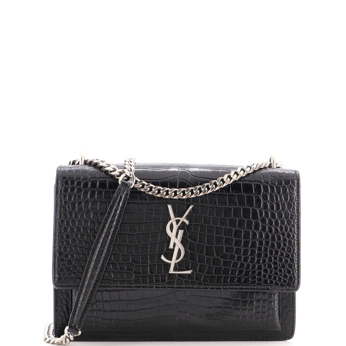 Saint Laurent Sunset Crossbody Bag Crocodile Embossed Leather Medium (1 of 6)