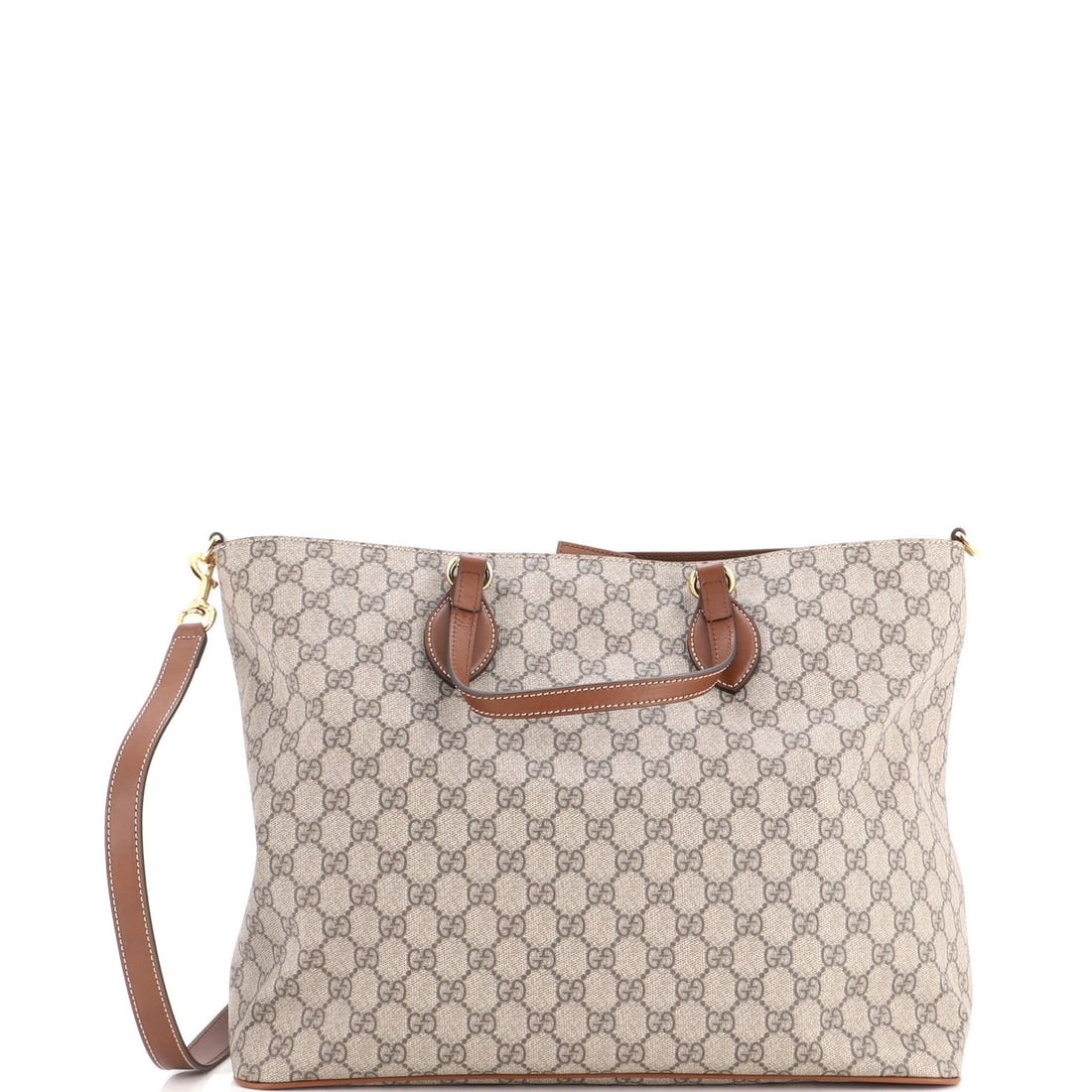 Soft Tote Convertible Medium with Coated Canvas GG Gucci Leather: Soft Tote Convertible Medium with Coated Canvas GG Gucci Leather Soft Tote Convertible Medium with Coated Canvas GG Gucci Leather. This medium-sized soft tote features a stylish GG Gucci leather