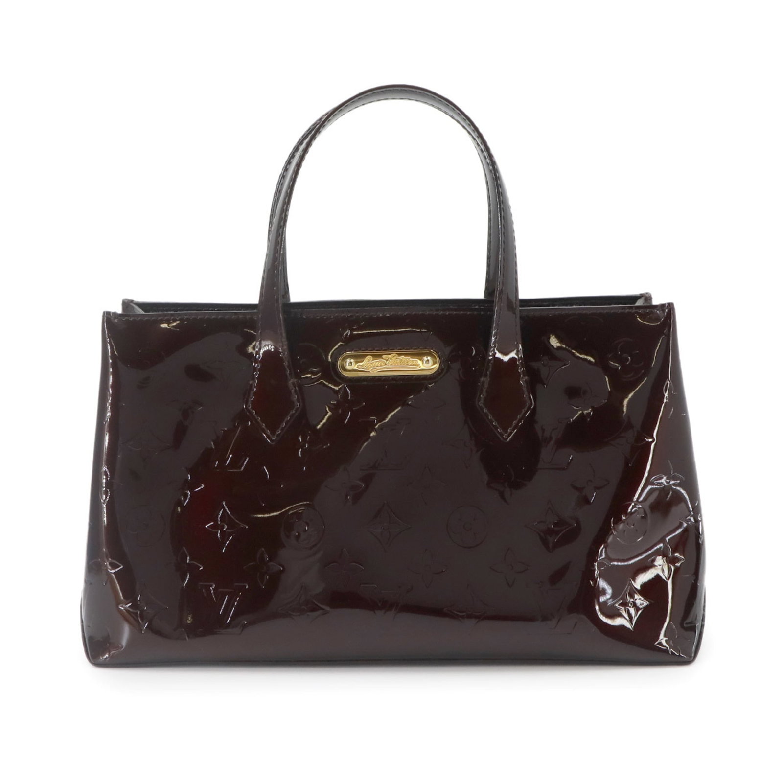 LOUIS VUITTON Handbag Monogram Vernis: LOUIS VUITTON Handbag Monogram Vernis Monogram Vernis, a signature Louis Vuitton design, adorns this stunning Amarante handbag in gold hardware. Made from the iconic Monogram Vernis material, this