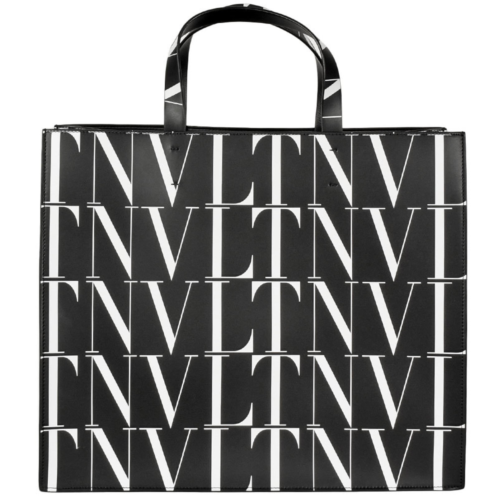 VALENTINO Tote Bag Leather: VALENTINO Tote Bag Leather Black leather tote bag from Valentino, measuring 34cm x 40cm x 18cm, comes with a dust bag and is in like new condition with only the faintest traces of wear. The bag bears