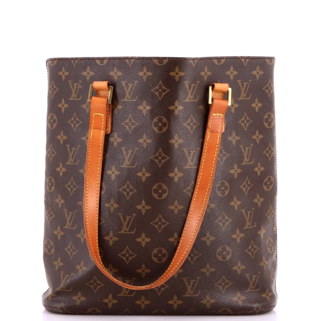 Monogram Canvas GM Vavin Tote Louis Vuitton: Monogram Canvas GM Vavin Tote Louis Vuitton Small Louis Vuitton Monogram Canvas GM Vavin Tote in Brown, featuring a canvas-coated exterior with minor scuffs and creases, a gold-toned handle with