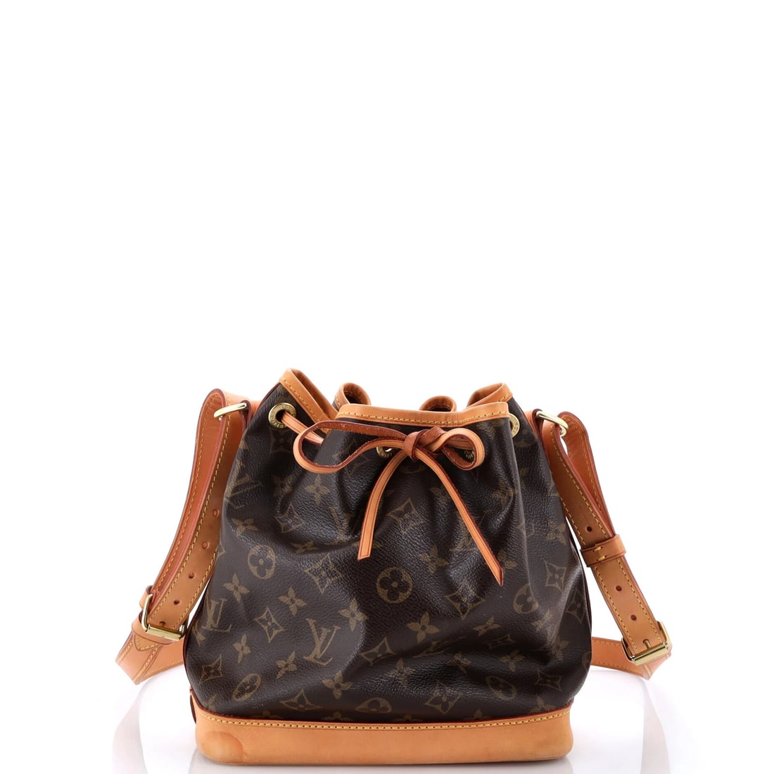 Canvas Monogram Handbag Vuitton Noe Louis: Canvas Monogram Handbag Vuitton Noe Louis Brown Canvas Monogram Noe Bucket Handbag with Gold Hardware, featuring a classic Vuitton design. This mini handbag boasts a stylish brown canvas exterior with