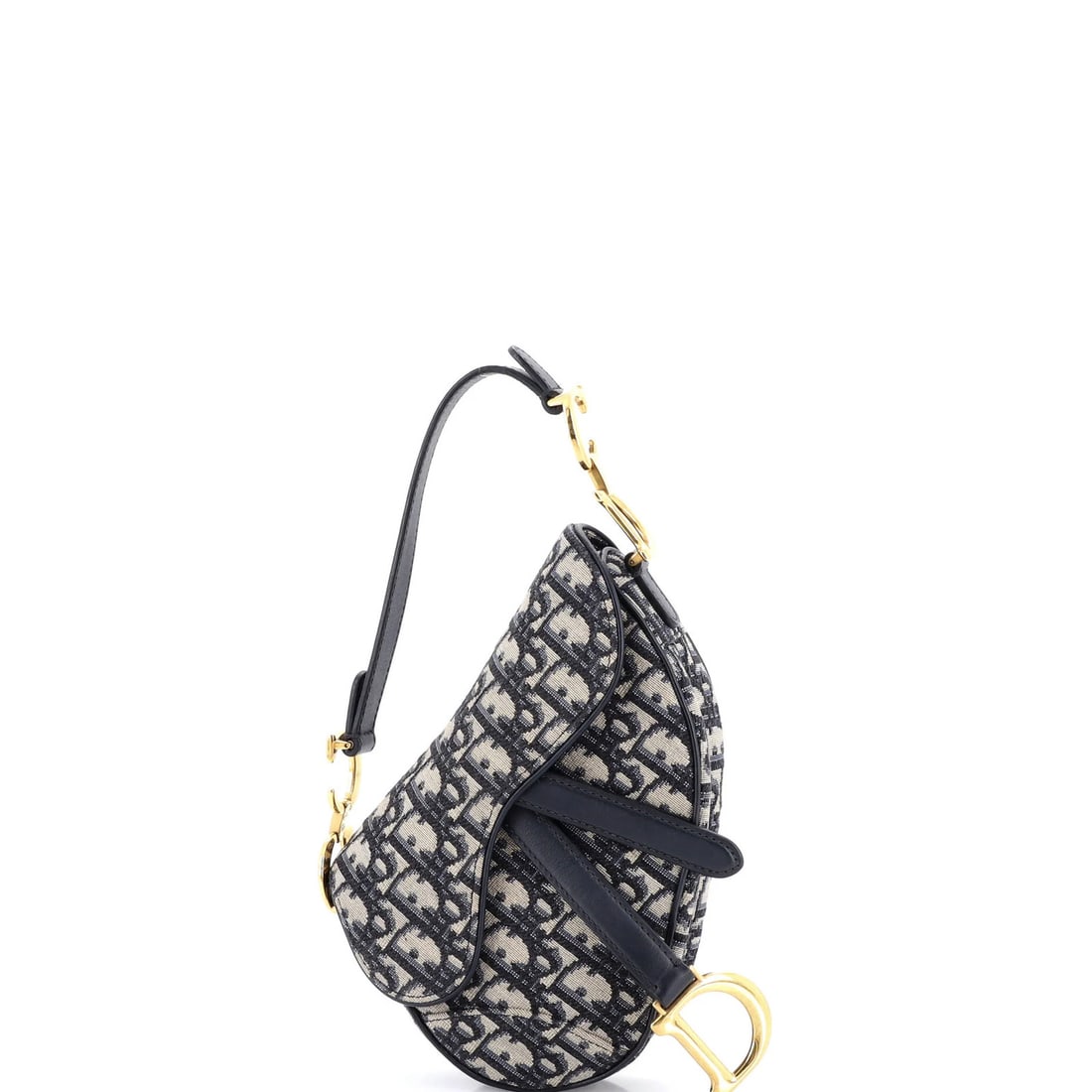 Saddle Handbag Oblique Mini Canvas Dior Christian: Saddle Handbag Oblique Mini Canvas Dior Christian Saddle Handbag Oblique Mini Canvas Dior Christian - A stylish and compact shoulder bag with a classic design, featuring a blue canvas exterior and