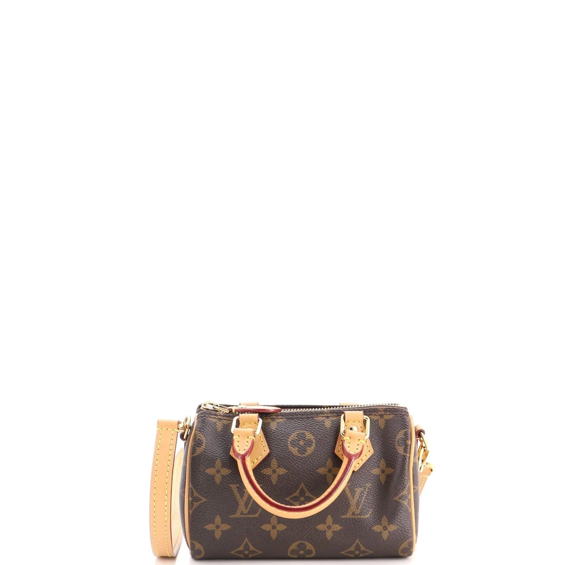 Nano Canvas Monogram Bag NM Bandouliere Vuitton Speedy Louis: Nano Canvas Monogram Bag NM Bandouliere Vuitton Speedy Louis Nano Canvas Monogram Bag NM Bandouliere Vuitton Speedy Louis - A Brown Canvas Coated Cross Body Bag with Gold Hardware, Featuring a