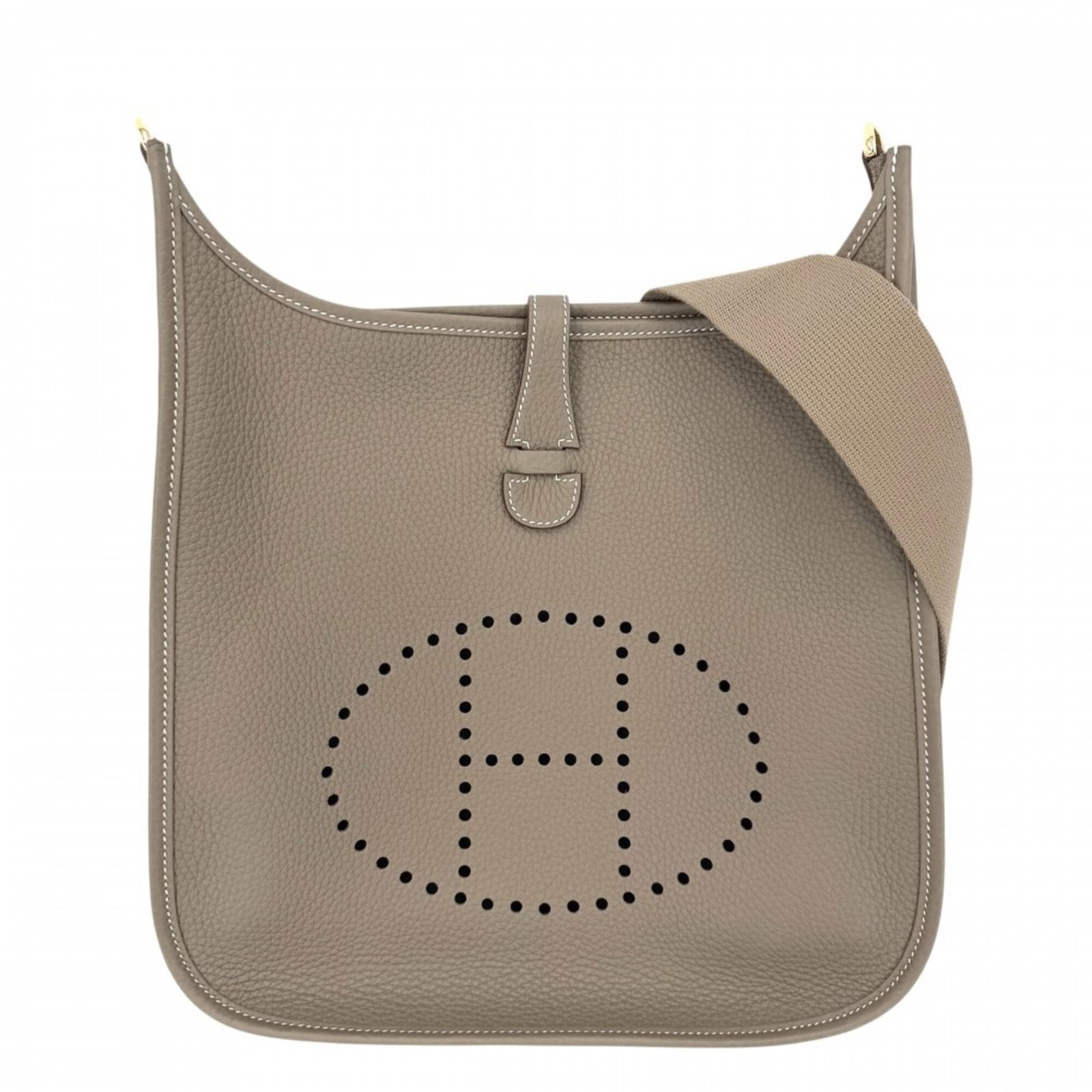 HERMES Shoulder Bag Leather: HERMES Shoulder Bag Leather Brown leather shoulder bag from Hermes, measuring 26cm x 29cm x 8cm, in like new condition with no visible wear. The bag's leather is of high quality, and its condition is