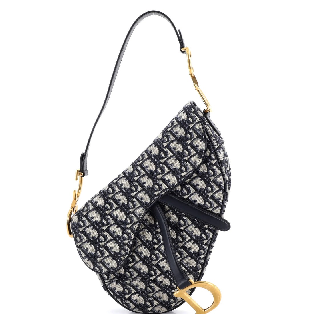 Canvas Oblique Saddle Handbag Medium Dior Christian: Canvas Oblique Saddle Handbag Medium Dior Christian Canvas Oblique Saddle Handbag Medium Dior Christian - A stylish medium-sized shoulder bag with a blue canvas exterior, featuring a unique oblique de