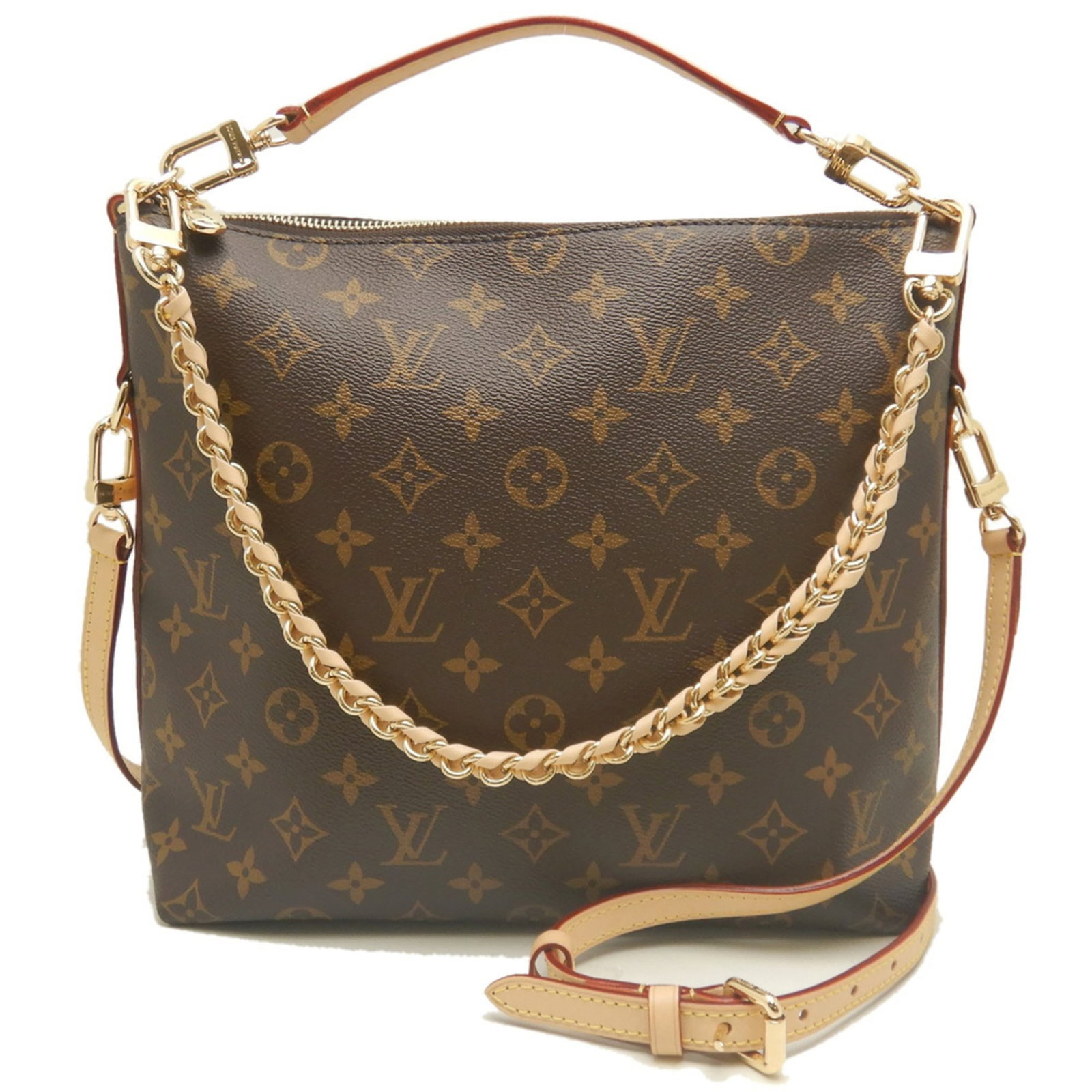LOUIS VUITTON Handbag Monogram Canvas: LOUIS VUITTON Handbag Monogram Canvas Monogram Canvas Brown Handbag with Gold Hardware, a timeless piece from Louis Vuitton. This Like New handbag boasts the iconic monogram pattern on canvas, paired