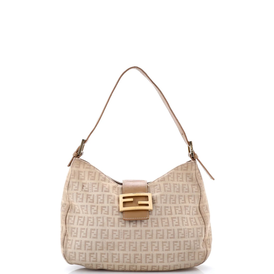 Canvas Fendi Medium Shoulder Bag Zucchino: Canvas Fendi Medium Shoulder Bag Zucchino Canvas Fendi Medium Shoulder Bag Zucchino - A versatile and stylish shoulder bag with a neutral canvas exterior and satin interior, featuring gold hardware
