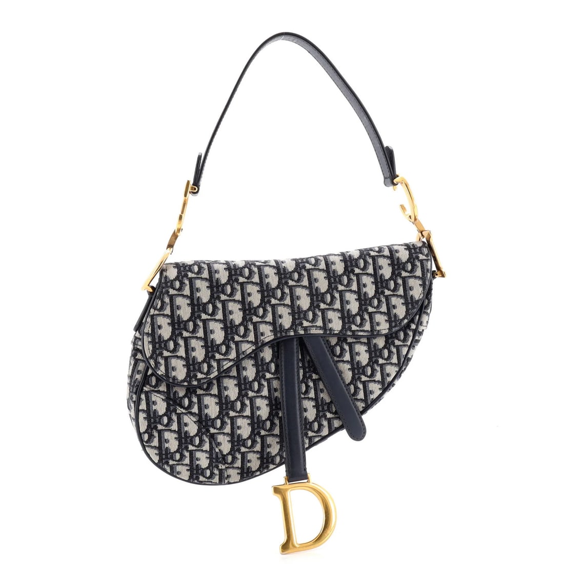 Canvas Oblique Saddle Handbag Medium Dior Christian: Canvas Oblique Saddle Handbag Medium Dior Christian Canvas Oblique Saddle Handbag Medium Dior Christian - A stylish medium-sized shoulder bag with a blue canvas exterior, featuring a unique oblique de