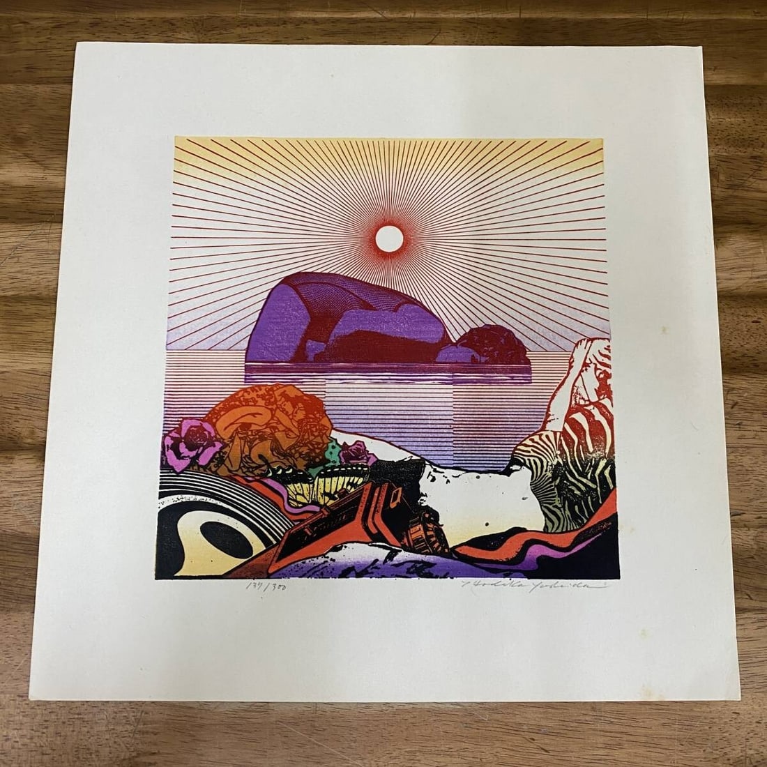 Hodaka Yoshida Paradise 137 of 300 Hand Signed Japanese Woodblock Print (1 of 10)