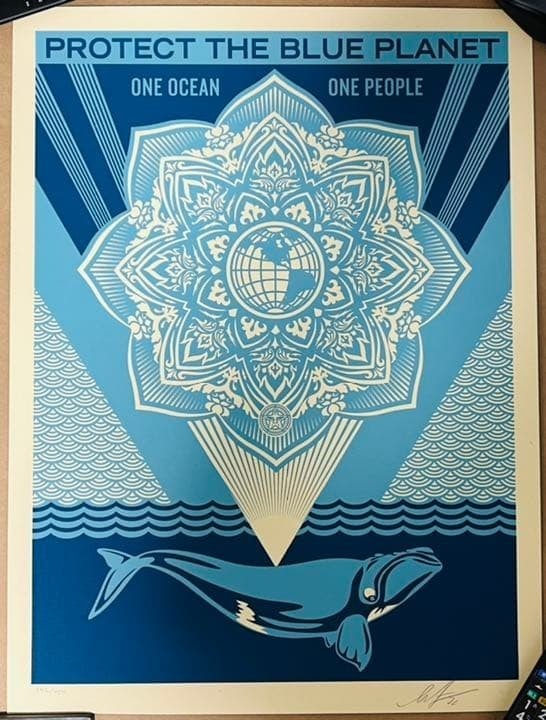 Shepard Fairey Fine Art Print Protect the Blue Planet LImited to 450 Rare Art: Shepard Fairey Fine Art Print Protect the Blue Planet LImited to 450 Rare Art Item Specifics: Artist: Shepard Fairey Type: Print Size: 18x24 Signed: Yes Date Of Creation: 2000-Now Original/Reproductio