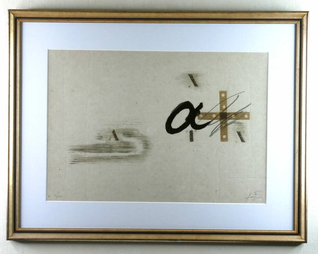 Antoni Tapies a? Lithograph 1978 Signed Framed ED100 Authentic Art (1 of 5)