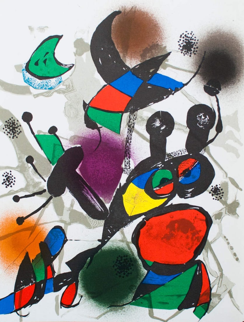 JOAN MIRO Litografia original II 13" x 9.75" Lithograph 1975 Surrealism Multicol (1 of 1)