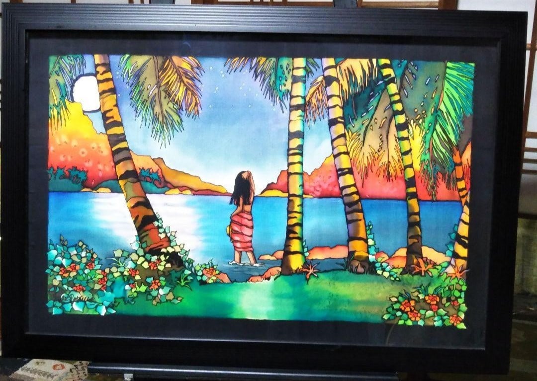 Woman tropical landscape painting original moondance 70x100cm: Woman tropical landscape painting original moondance 70x100cm Item Specifics: Unit Of Sale: Single Piece Artist: Susan Patricia Signed By: Susan Patricia Size: Large Signed: Yes Period: Contemporary (