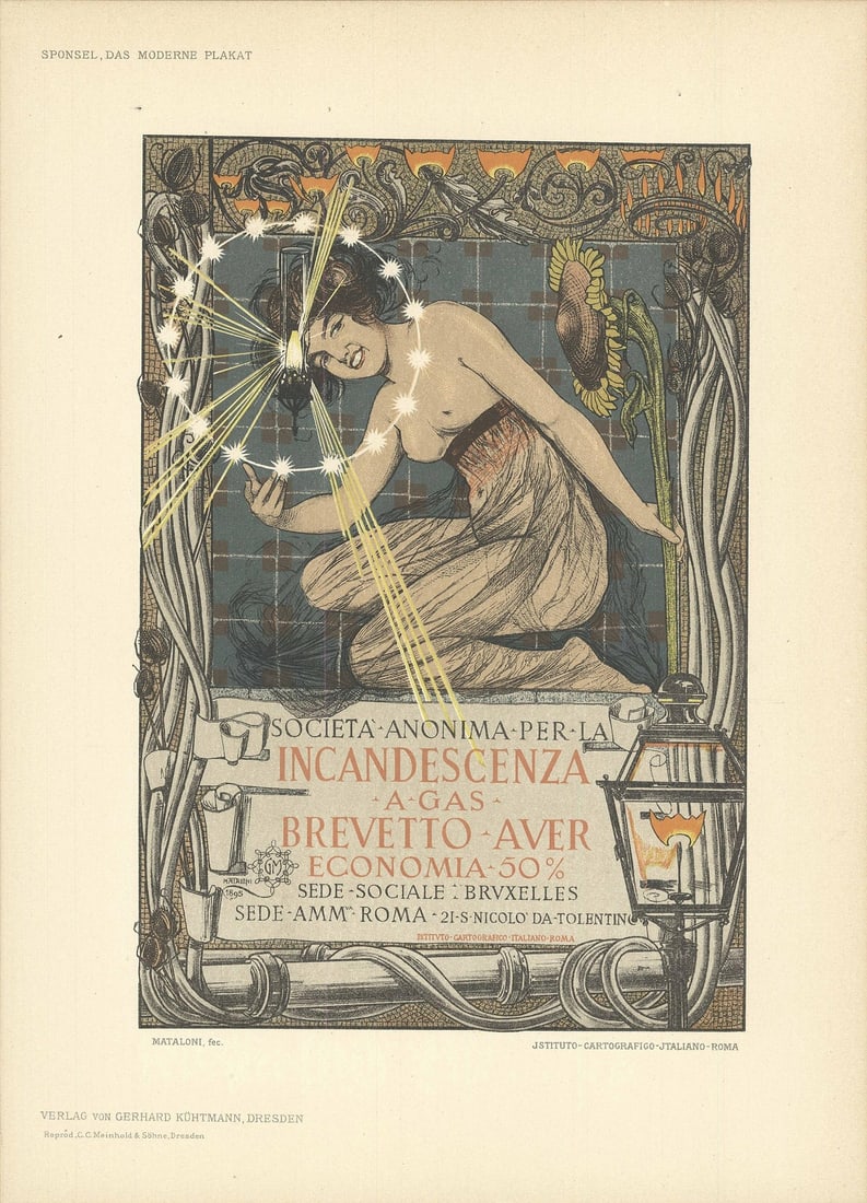 Mataloni Giovanni Gas Gray Green 11.5 x 8.25 1897 Vintage Lithograph: Mataloni Giovanni Gas Gray Green 11.5 x 8.25 1897 Vintage Lithograph Item Specifics: Artist: Giovanni Mataloni Brand: Mataloni Giovanni Country/Region Of Origin: Germany Exact Year: 1897 Height: 11.5 