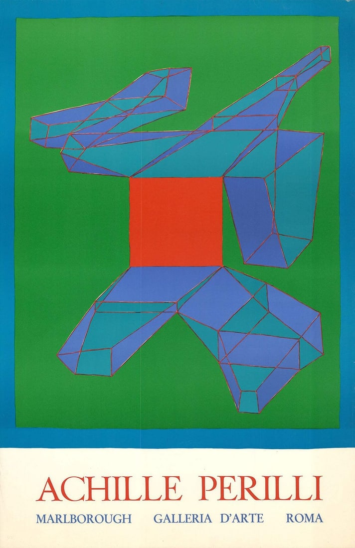 ACHILLE PERILLI Marlborough Gallery Rome 38.25" x 25" Lithograph 1974 (1 of 4)