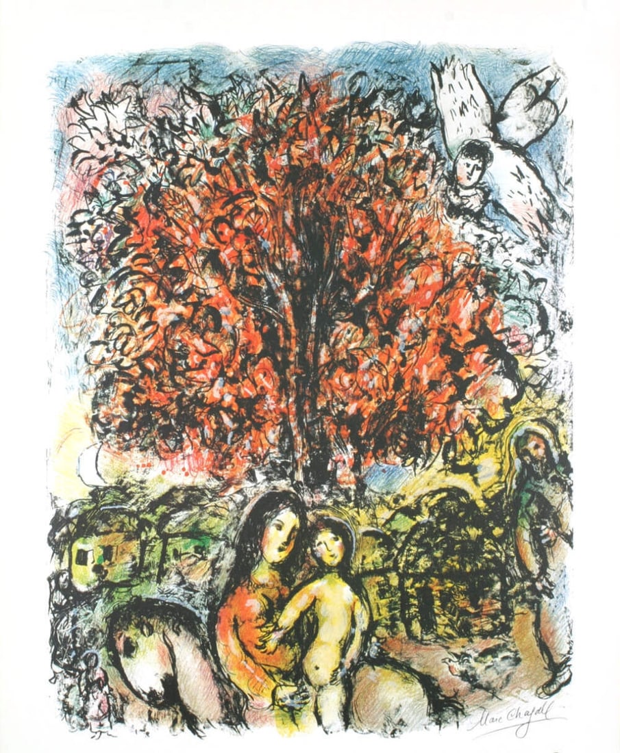 MARC CHAGALL Sainte Famille (avant-lettre) 29.5" x 23.25" Lithograph 1976 Modern (1 of 1)